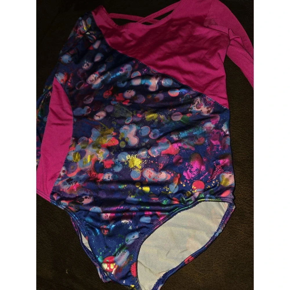 Future star gymnastics dance leotard and‎ athletic shorts size child small 6 7